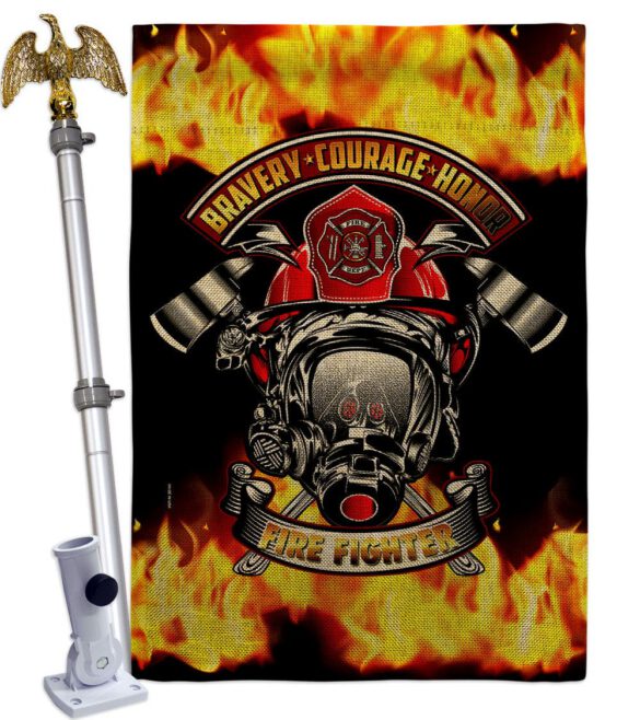 Bravery Firefighter - Military Americana Vertical Impressions Decorative Flags HG183071 Made In USA - Image 19