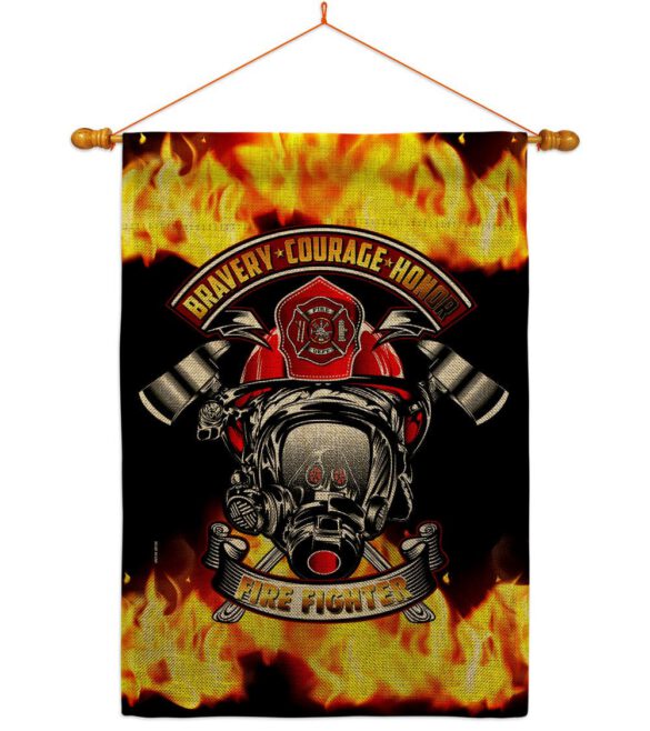 Bravery Firefighter - Military Americana Vertical Impressions Decorative Flags HG183071 Made In USA - Image 20