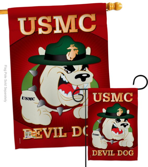 Devil Dog - Military Americana Vertical Impressions Decorative Flags HG108052 - Image 3