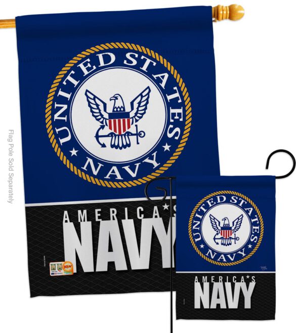America Navy - Military Americana Vertical Impressions Decorative Flags HG108408 Made In USA - Image 4