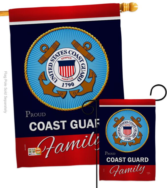 Coast Guard Proudly Family - Military Americana Vertical Impressions Decorative Flags HG108413 Made In USA - Image 3