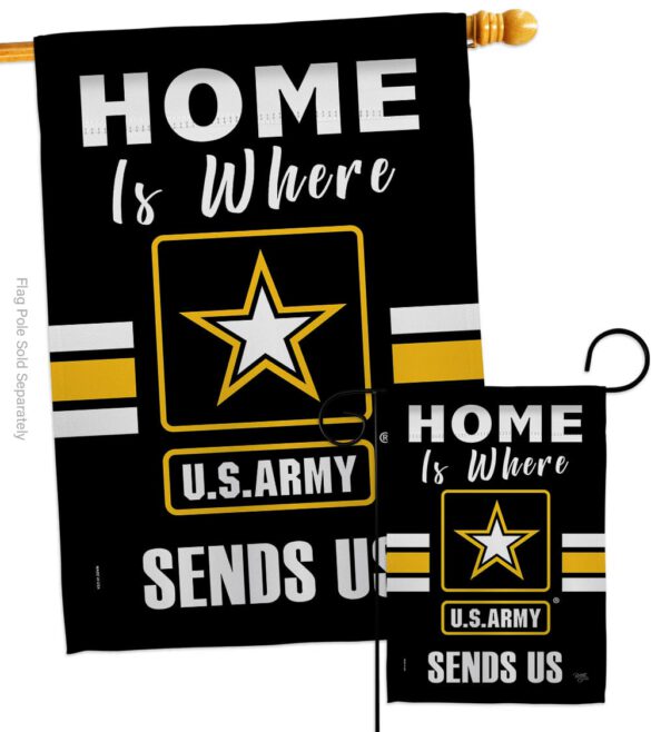 Home is Where US Army - Military Americana Vertical Impressions Decorative Flags HG108456 Made In USA - Image 3
