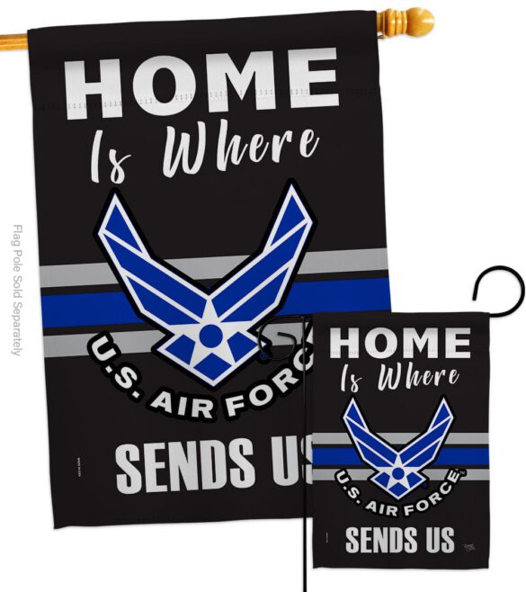 Home is Where Air Force - Military Americana Vertical Impressions Decorative Flags HG108460 Made In USA - Image 3