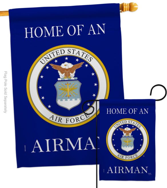 Home of Airman - Military Americana Vertical Impressions Decorative Flags HG108475 Made In USA - Image 3