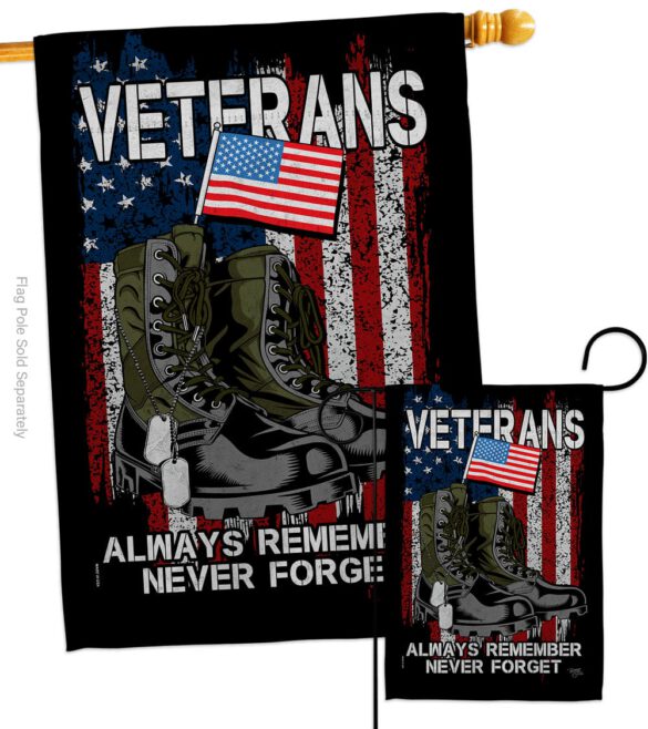 Always Remember - Military Americana Vertical Impressions Decorative Flags HG108485 Made In USA - Image 4