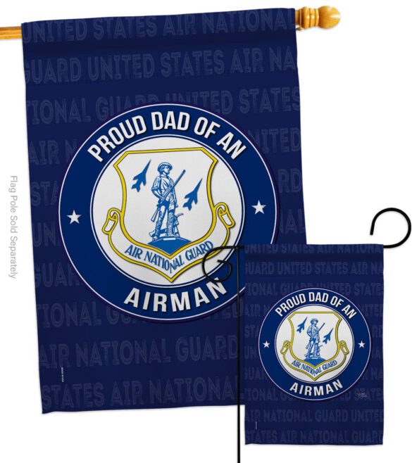 Air Force Proud Dad Airman - Military Americana Vertical Impressions Decorative Flags HG108516 Made In USA - Image 4