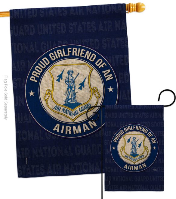 Air Force Proud Girlfriend Airman - Military Americana Vertical Impressions Decorative Flags HG108543 Made In USA - Image 14