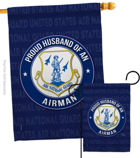 Air Force Proud Husband Airman - Military Americana Vertical Impressions Decorative Flags HG108561 Made In USA - Image 4