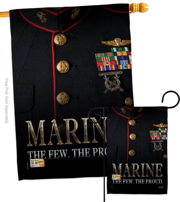 Dress Blue Marine - Military Americana Vertical Impressions Decorative Flags HG137137 Made In USA - Image 3