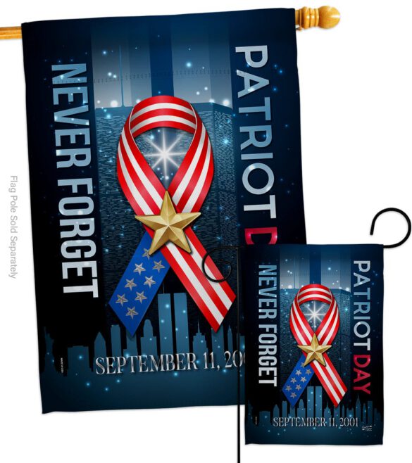 911 Never Forget - Military Americana Vertical Impressions Decorative Flags HG137290 Made In USA - Image 4