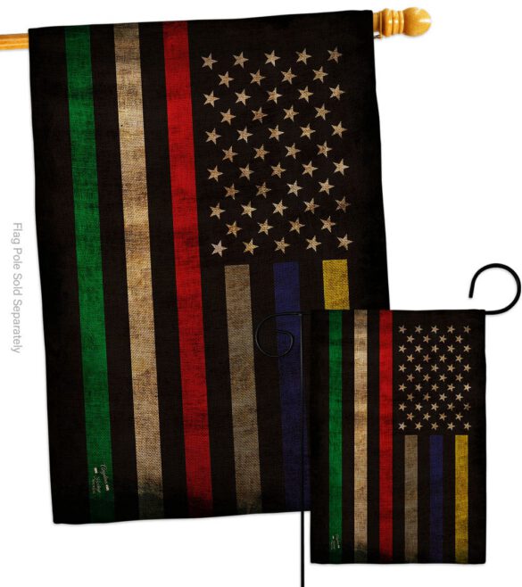 First Responders Line - Military Americana Vertical Impressions Decorative Flags HG137435 Made In USA - Image 13