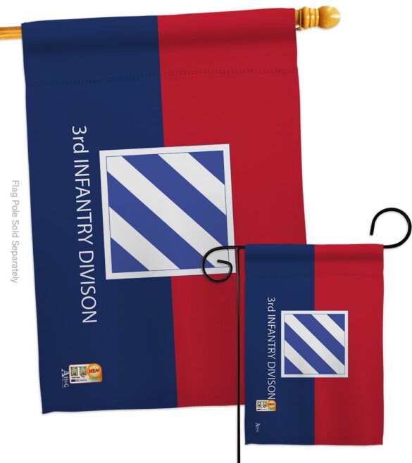 3rd Infantry Division - Military Americana Vertical Impressions Decorative Flags HG140332 Made In USA - Image 4