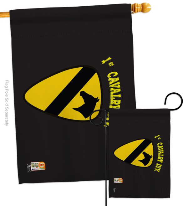 Black 1st Cavalry - Military Americana Vertical Impressions Decorative Flags HG140375 Made In USA - Image 3