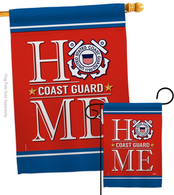 Coast Guard Home - Military Americana Vertical Impressions Decorative Flags HG140629 Made In USA - Image 3