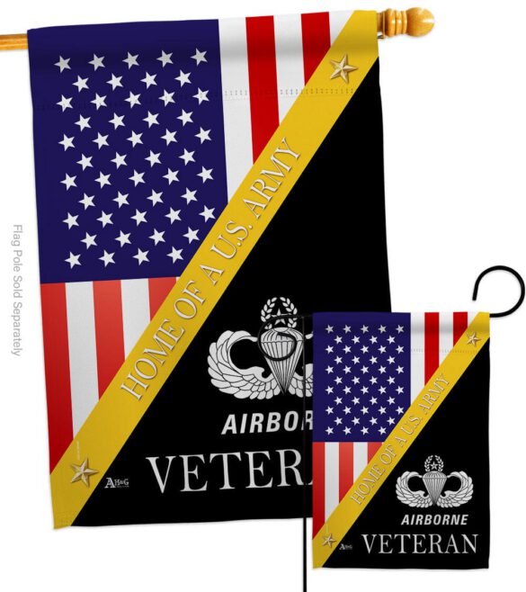 Home of Airborne - Military Americana Vertical Impressions Decorative Flags HG140900 Made In USA - Image 3
