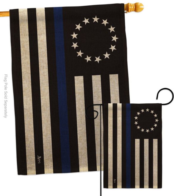 Betsy Ross Blue Line - Military Americana Vertical Impressions Decorative Flags HG140928 Made In USA - Image 15