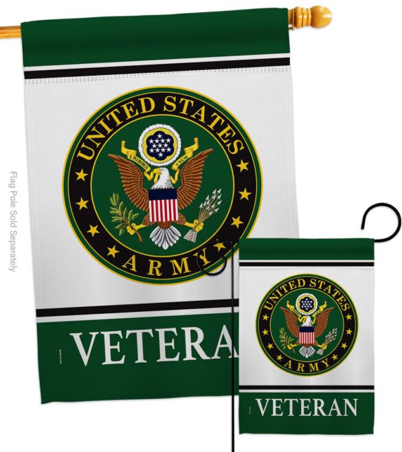 Army Veteran - Military Americana Vertical Impressions Decorative Flags HG170043 Made In USA - Image 4