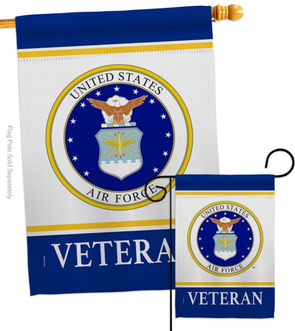 Air Force Veteran - Military Americana Vertical Impressions Decorative Flags HG170044 Made In USA - Image 4
