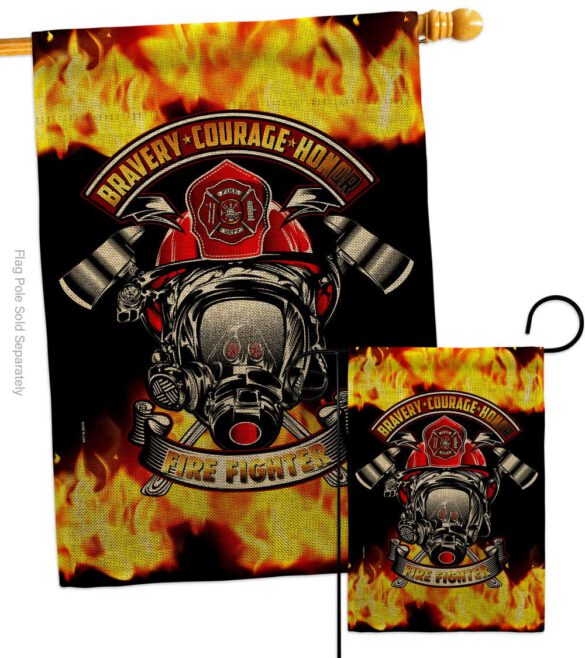 Bravery Firefighter - Military Americana Vertical Impressions Decorative Flags HG183071 Made In USA - Image 13