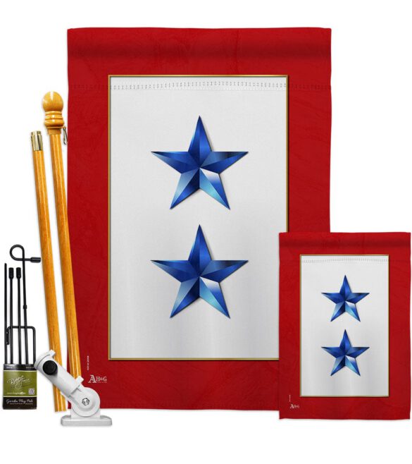 2 Blue Stars - Military Americana Vertical Impressions Decorative Flags HG141085 Made In USA - Image 7