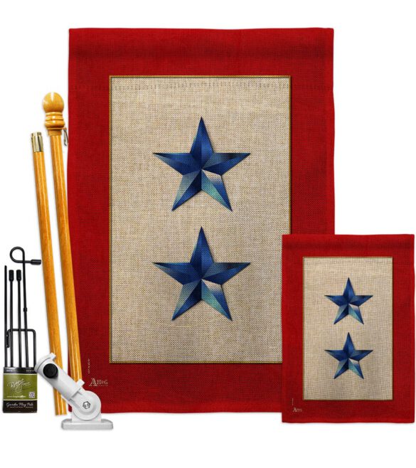 2 Blue Stars - Military Americana Vertical Impressions Decorative Flags HG141085 Made In USA - Image 19