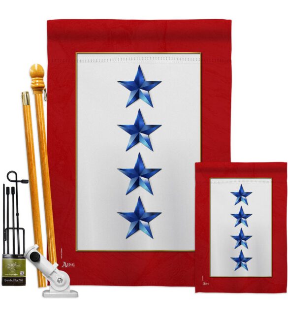 Four Blue Stars - Military Americana Vertical Impressions Decorative Flags HG141089 Made In USA - Image 6