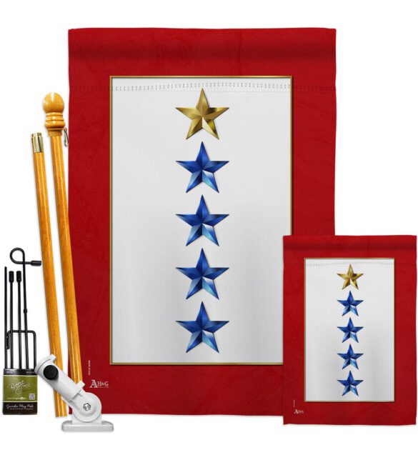 Gold & Four Blue Stars - Military Americana Vertical Impressions Decorative Flags HG141090 Made In USA - Image 6