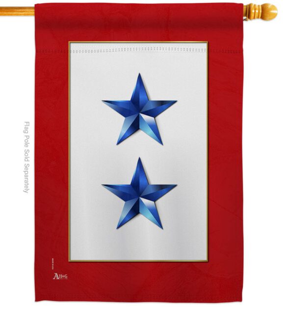 2 Blue Stars - Military Americana Vertical Impressions Decorative Flags HG141085 Made In USA - Image 3