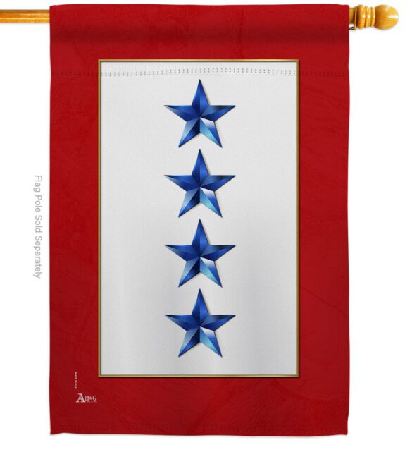 Four Blue Stars - Military Americana Vertical Impressions Decorative Flags HG141089 Made In USA - Image 2