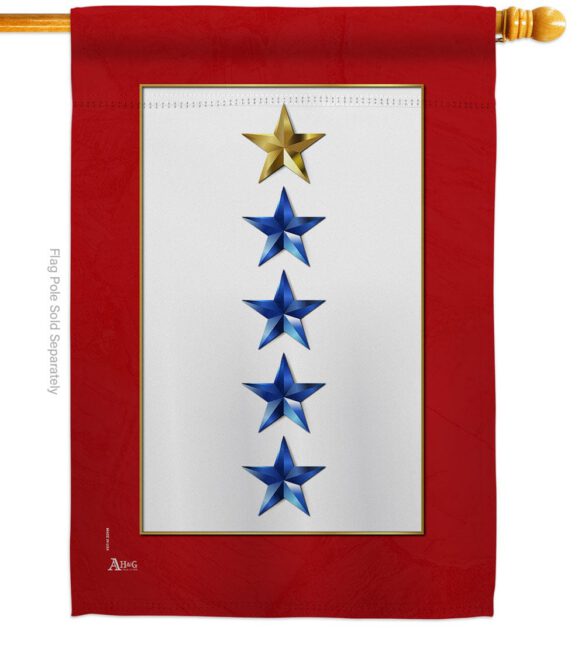 Gold & Four Blue Stars - Military Americana Vertical Impressions Decorative Flags HG141090 Made In USA - Image 2