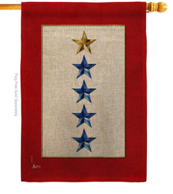 Gold & Four Blue Stars - Military Americana Vertical Impressions Decorative Flags HG141090 Made In USA - Image 14