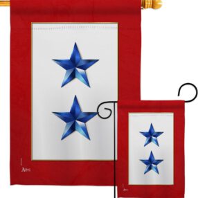 2 Blue Stars - Military Americana Vertical Impressions Decorative Flags HG141085 Made In USA