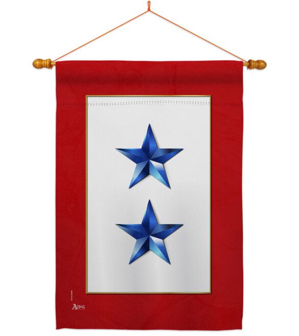 2 Blue Stars - Military Americana Vertical Impressions Decorative Flags HG141085 Made In USA - Image 13