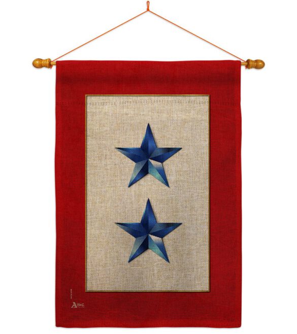 2 Blue Stars - Military Americana Vertical Impressions Decorative Flags HG141085 Made In USA - Image 25