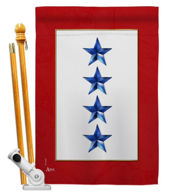 Four Blue Stars - Military Americana Vertical Impressions Decorative Flags HG141089 Made In USA - Image 5