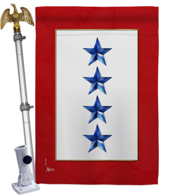 Four Blue Stars - Military Americana Vertical Impressions Decorative Flags HG141089 Made In USA - Image 11