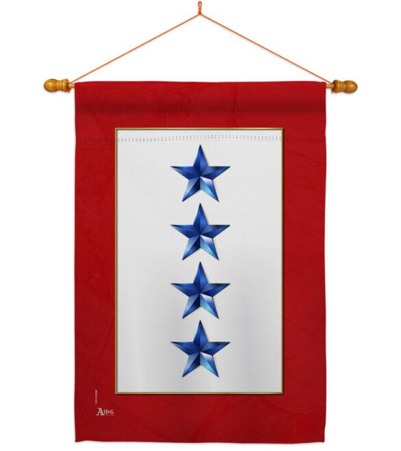 Four Blue Stars - Military Americana Vertical Impressions Decorative Flags HG141089 Made In USA - Image 12