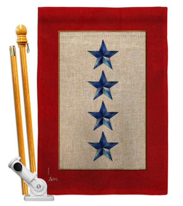 Four Blue Stars - Military Americana Vertical Impressions Decorative Flags HG141089 Made In USA - Image 17