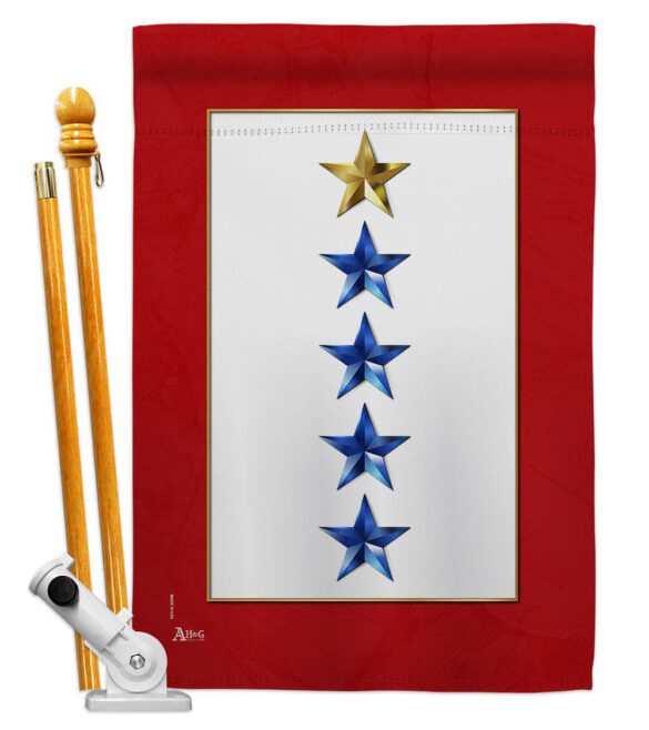 Gold & Four Blue Stars - Military Americana Vertical Impressions Decorative Flags HG141090 Made In USA - Image 5
