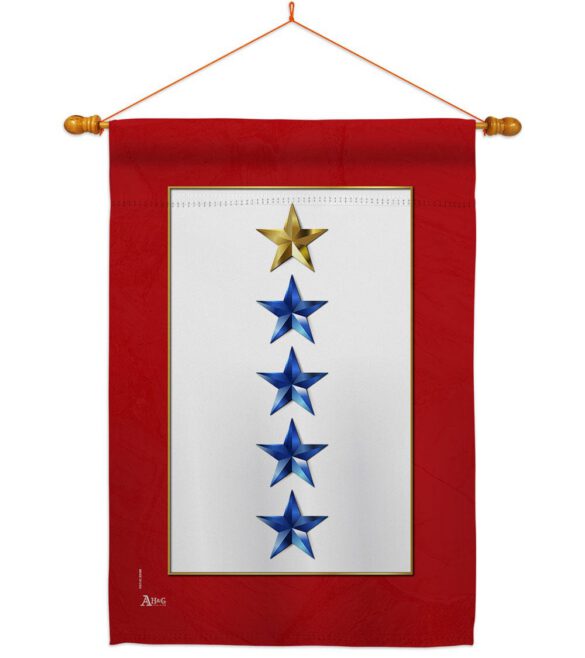Gold & Four Blue Stars - Military Americana Vertical Impressions Decorative Flags HG141090 Made In USA - Image 12