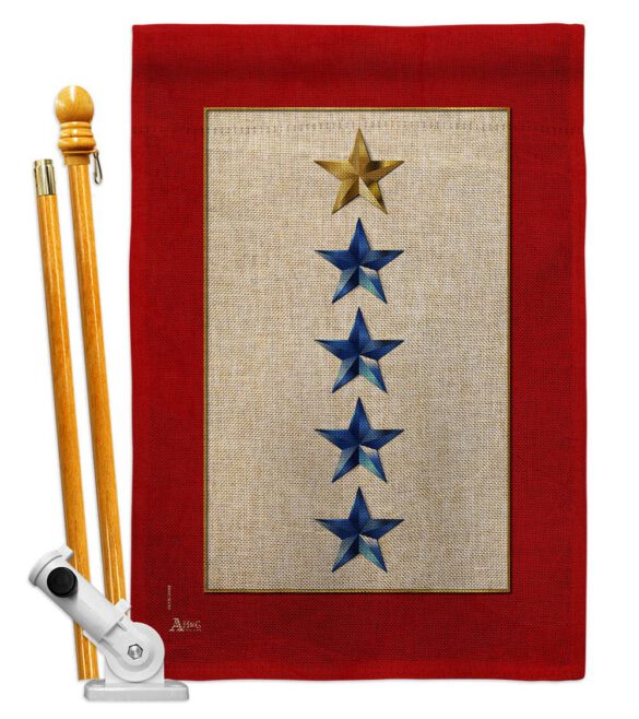 Gold & Four Blue Stars - Military Americana Vertical Impressions Decorative Flags HG141090 Made In USA - Image 17