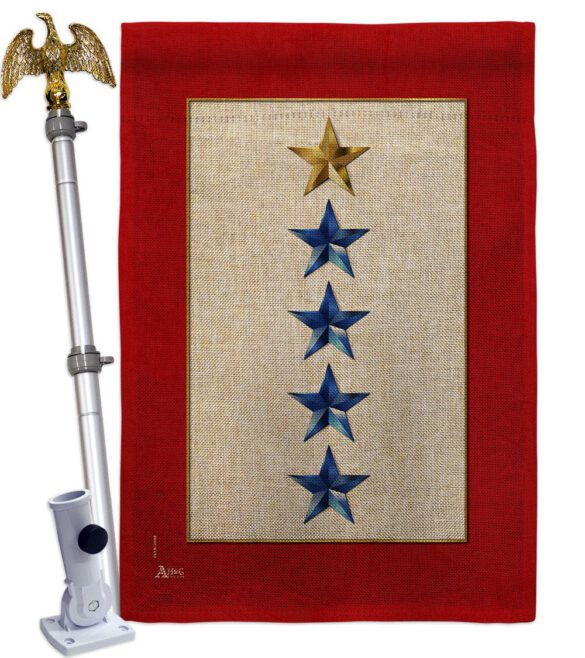 Gold & Four Blue Stars - Military Americana Vertical Impressions Decorative Flags HG141090 Made In USA - Image 23