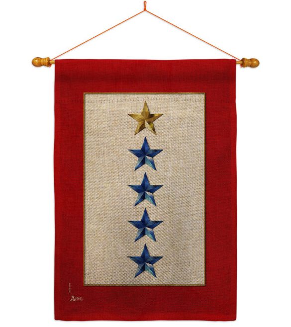 Gold & Four Blue Stars - Military Americana Vertical Impressions Decorative Flags HG141090 Made In USA - Image 24