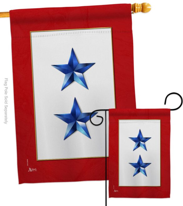 2 Blue Stars - Military Americana Vertical Impressions Decorative Flags HG141085 Made In USA - Image 4