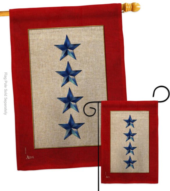 Four Blue Stars - Military Americana Vertical Impressions Decorative Flags HG141089 Made In USA - Image 15