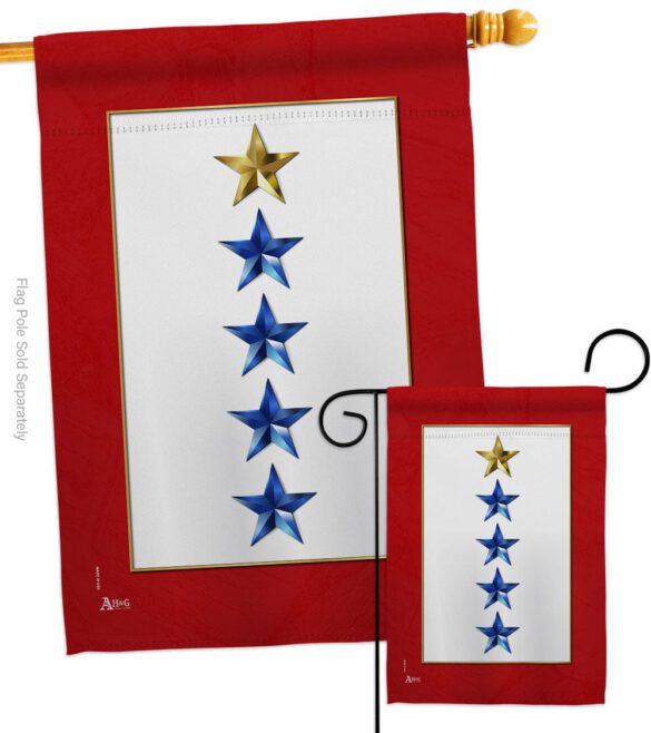 Gold & Four Blue Stars - Military Americana Vertical Impressions Decorative Flags HG141090 Made In USA - Image 3