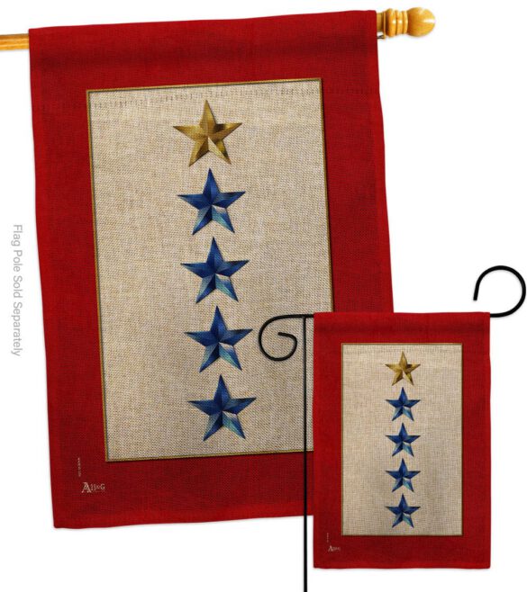 Gold & Four Blue Stars - Military Americana Vertical Impressions Decorative Flags HG141090 Made In USA - Image 15