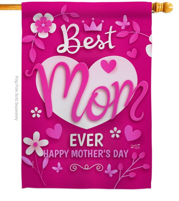Best Mom Ever - Mothers Day Summer Vertical Impressions Decorative Flags HG130372 Made In USA - Image 2