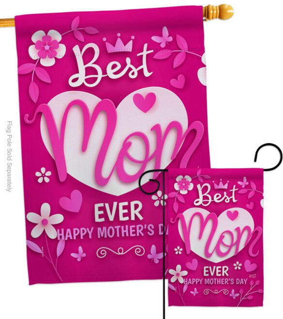 Best Mom Ever - Mothers Day Summer Vertical Impressions Decorative Flags HG130372 Made In USA - Image 3