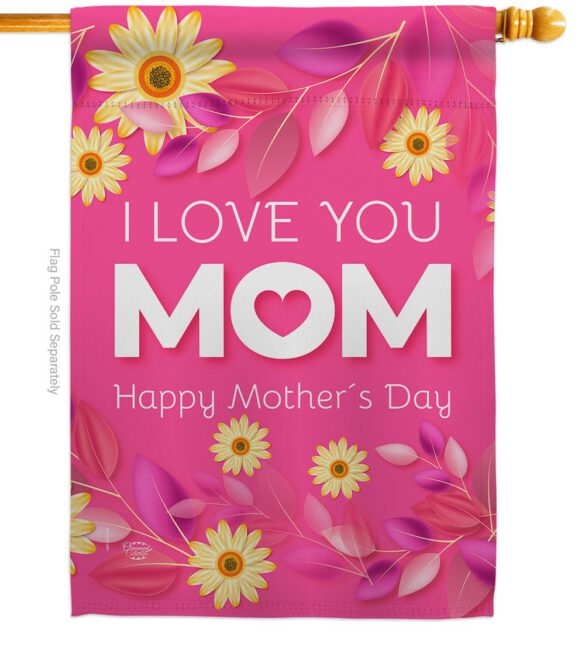 Happy Mother's Day - Mother's Day Summer Vertical Impressions Decorative Flags HG192368 Made In USA - Image 2